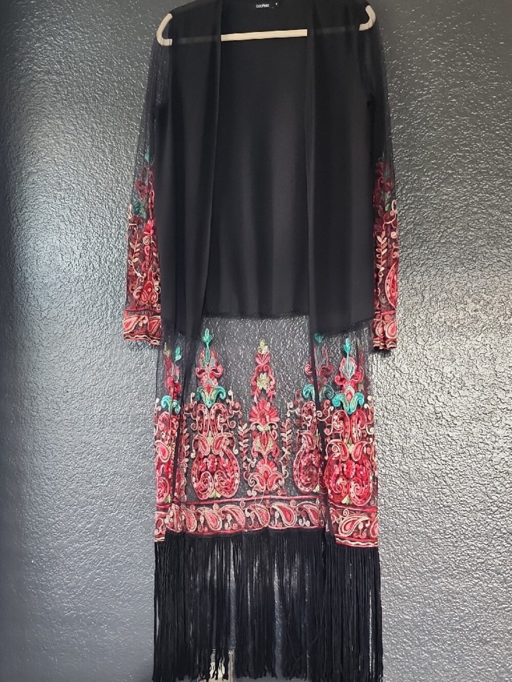 Boohoo Black Sheer Kimono-Style Top